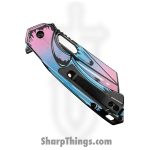 VOC - PWF45RW - Wartech - Assisted Open Knife - Steel Coated Cleaver - Aluminum - Purple Teal - Image 5