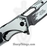 VOC - PWF45WT - Wartech - Assisted Open Knife - Steel Coated Reverse Tanto - Aluminum - Black White - Image 3