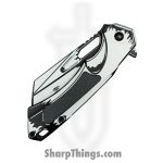 VOC - PWF45WT - Wartech - Assisted Open Knife - Steel Coated Reverse Tanto - Aluminum - Black White - Image 4