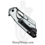 VOC - PWF45WT - Wartech - Assisted Open Knife - Steel Coated Reverse Tanto - Aluminum - Black White - Image 5