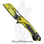 VOC - PWF45YL - Wartech - Assisted Open Knife - Steel Coated Reverse Tanto - Aluminum - Black Yellow
