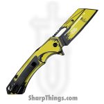 VOC - PWF45YL - Wartech - Assisted Open Knife - Steel Coated Reverse Tanto - Aluminum - Black Yellow - Image 2