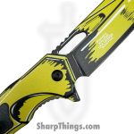 VOC - PWF45YL - Wartech - Assisted Open Knife - Steel Coated Reverse Tanto - Aluminum - Black Yellow - Image 3