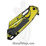 VOC - PWF45YL - Wartech - Assisted Open Knife - Steel Coated Reverse Tanto - Aluminum - Black Yellow - Image 4