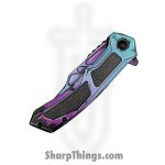 VOC - PWF46RW - Wartech - Assisted Open Knife - Steel Coated Bowie - Aluminum - Purple Teal - Image 4