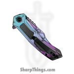 VOC - PWF46RW - Wartech - Assisted Open Knife - Steel Coated Bowie - Aluminum - Purple Teal - Image 5