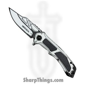 VOC - PWF46WT - Wartech - Assisted Open Knife - Steel Coated Bowie - Aluminum - Black White