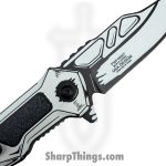 VOC - PWF46WT - Wartech - Assisted Open Knife - Steel Coated Bowie - Aluminum - Black White - Image 3
