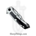 VOC - PWF46WT - Wartech - Assisted Open Knife - Steel Coated Bowie - Aluminum - Black White - Image 5