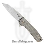 Defiant 7 - SERVO-SW - Servo - Folding Knife - CPM MagnaCut Stonewash Sheepsfoot - "Diamond Pattern" Titanium - Natural