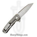 Defiant 7 - SERVO-SW - Servo - Folding Knife - CPM MagnaCut Stonewash Sheepsfoot - "Diamond Pattern" Titanium - Natural - Image 2