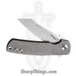 Defiant 7 - SERVO-SW - Servo - Folding Knife - CPM MagnaCut Stonewash Sheepsfoot - "Diamond Pattern" Titanium - Natural - Image 3