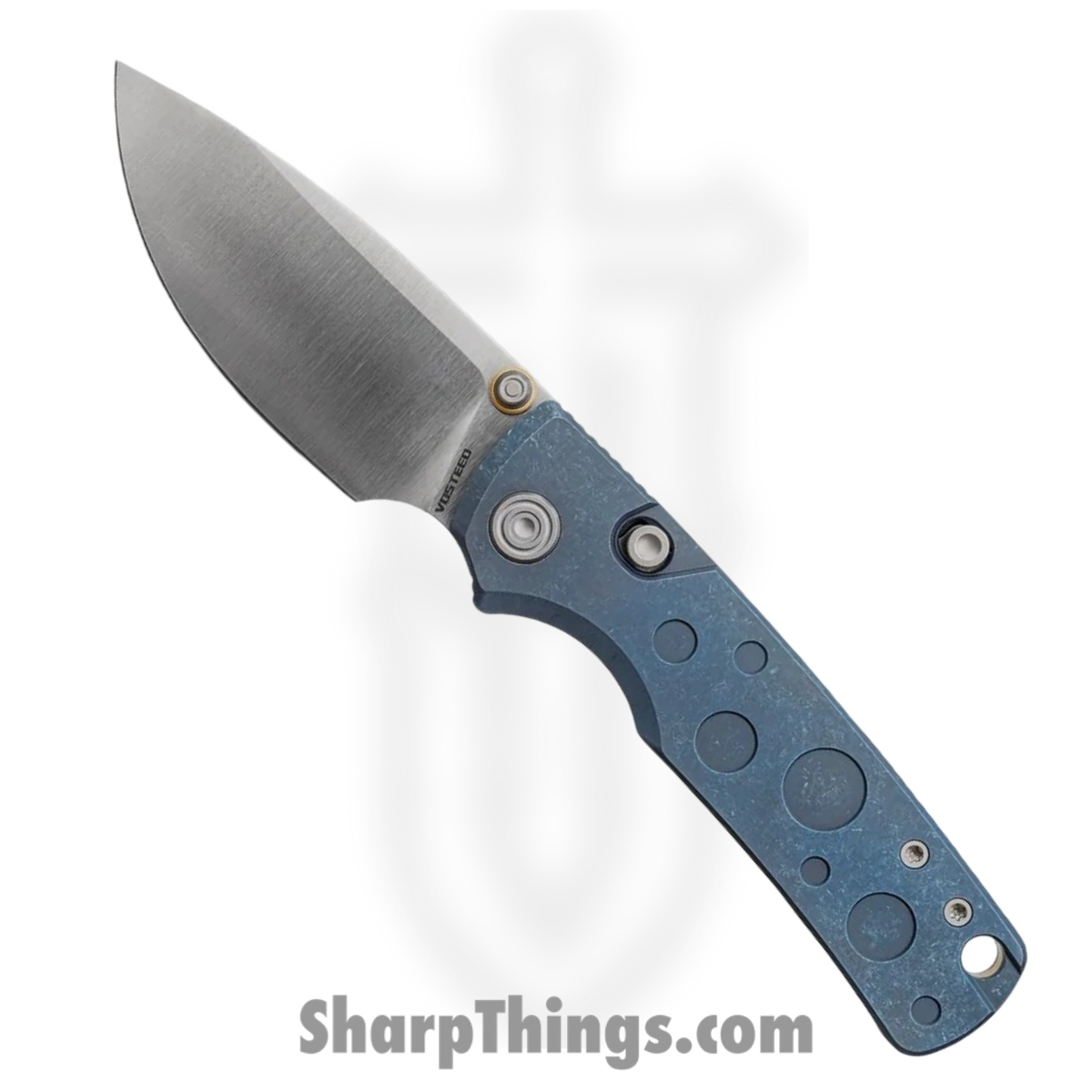 VOSA4806_1.jpg Vosteed - VOSA4806 - Porcupine Slim - Folding Knife - S90V Satin Drop Point - Titanium - Blue - Image 1
