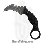 VOC - YC-9109 - Neck Knife - Fixed Blade Knife - 3Cr13 SS Stonewash Karambit - G10 - Black
