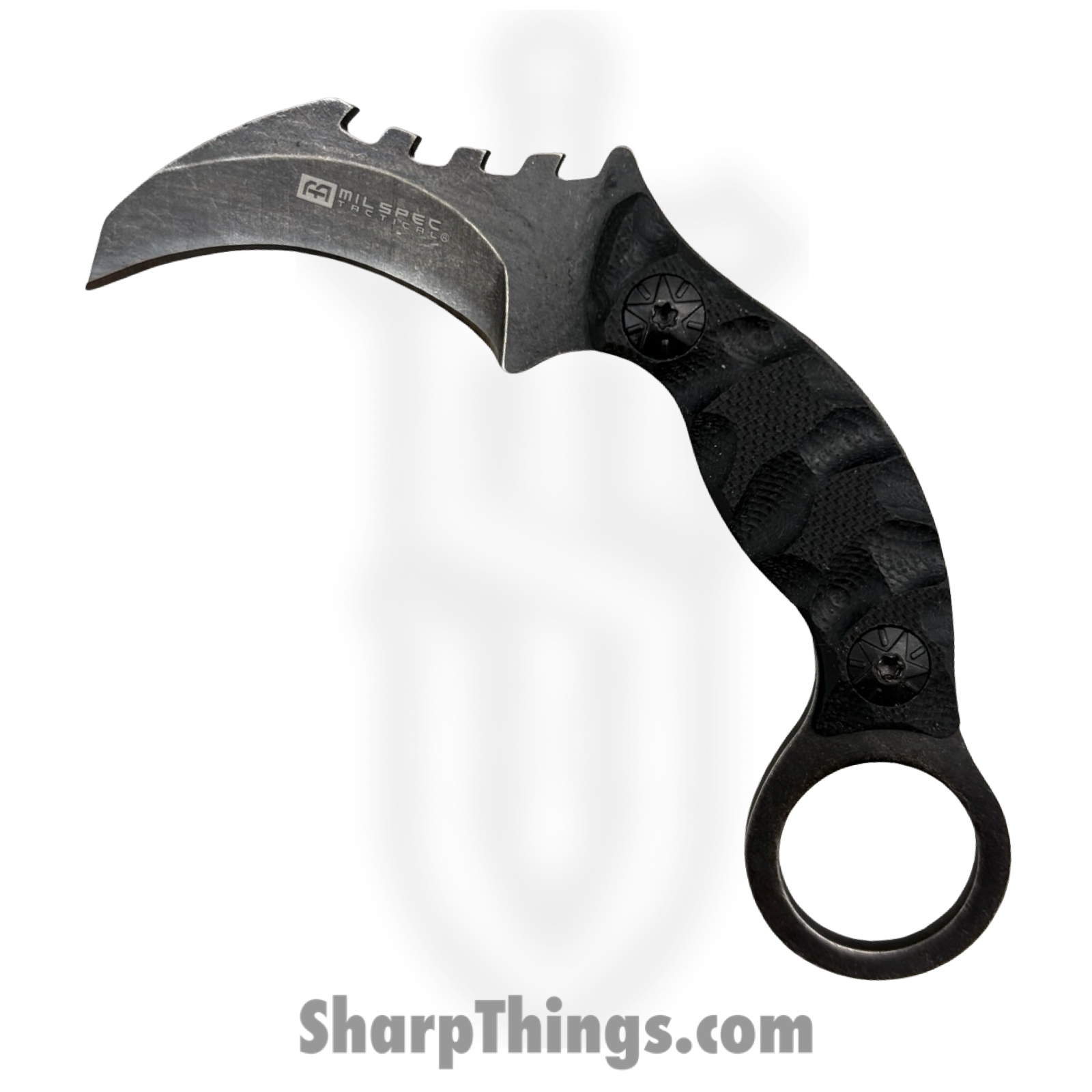 YC-9109_1.png VOC - YC-9109 - Neck Knife - Fixed Blade Knife - 3Cr13 SS Stonewash Karambit - G10 - Black - Image 1