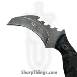 VOC - YC-9109 - Neck Knife - Fixed Blade Knife - 3Cr13 SS Stonewash Karambit - G10 - Black - Image 3