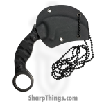VOC - YC-9109 - Neck Knife - Fixed Blade Knife - 3Cr13 SS Stonewash Karambit - G10 - Black - Image 5