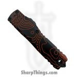 Microtech - 12324-3TPBKORCS - UTX-85 Gen IV SS - OTF Auto - M390MK Coated Dagger Serrated - Topographic Aluminum - Black Orange Camo - Image 3