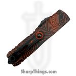 Microtech - 12324-3TPBKORCS - UTX-85 Gen IV SS - OTF Auto - M390MK Coated Dagger Serrated - Topographic Aluminum - Black Orange Camo - Image 2