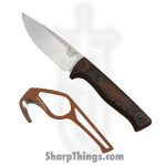 Benchmade - 15650-COMBO - Slipridge Fixed Combo - Fixed Blade Knife - CPM MagnaCut Satin Drop Point - Stabilized Wood - Brown