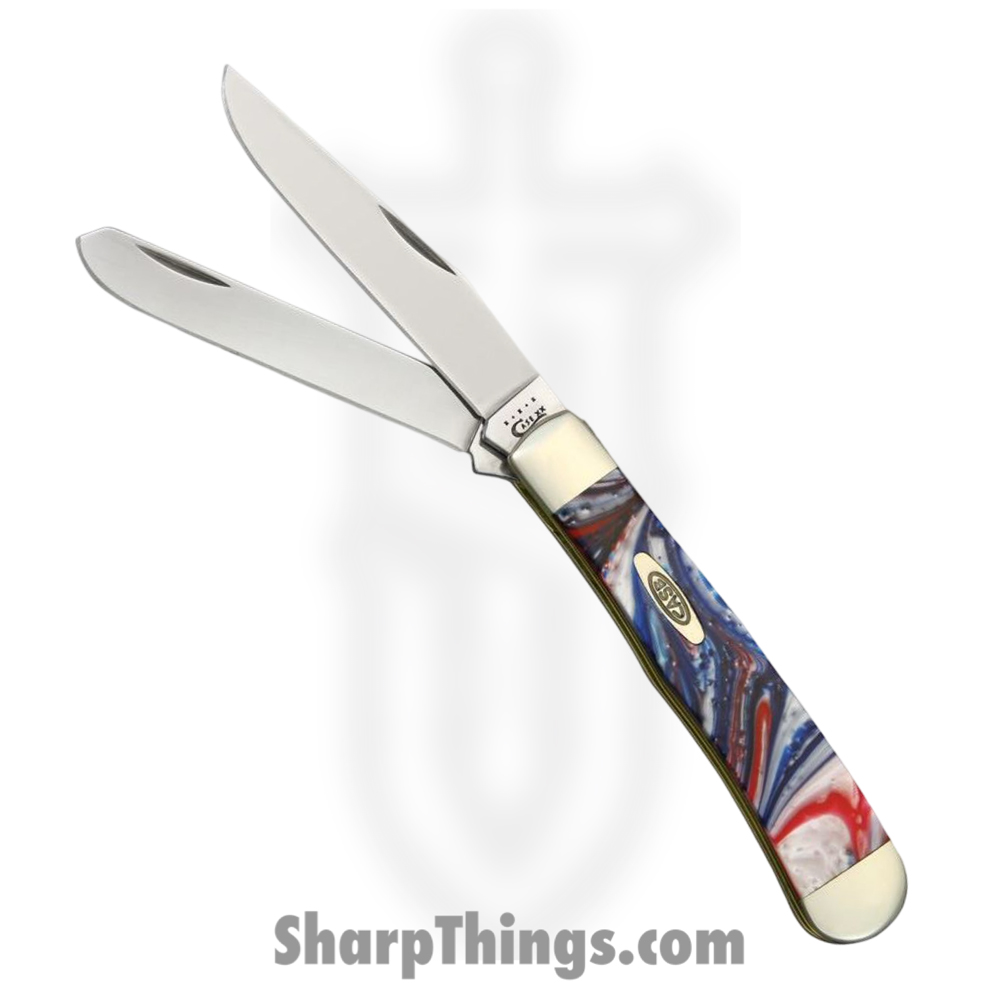08eafe60-1ccd-4c5b-9e13-966af67bc383_CA9254STAR_1.jpg Case Cutlery - CA9254STAR - Trapper - Folding Knife - Stainless Polished Clip/Spey - Corelon - Red White Blue - Image 1