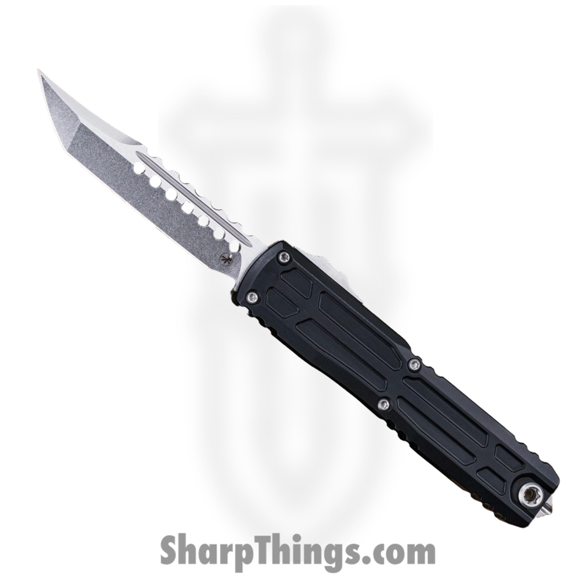 1119EX-10S_1.jpg Microtech - 1119EX-10S - Ultratech EX Gen III ZBP - OTF Auto - M390MK Stonewash Hellhound - Aluminum - Black - Image 1