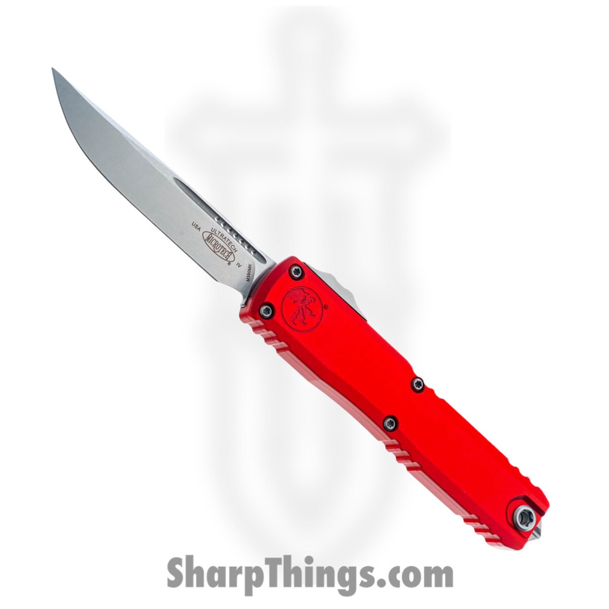 11214-10RD_1.jpg Microtech - 11214-10RD - Ultratech Gen IV - OTF Auto - M390MK Stonewash Drop Point - Aluminum - Red - Image 1