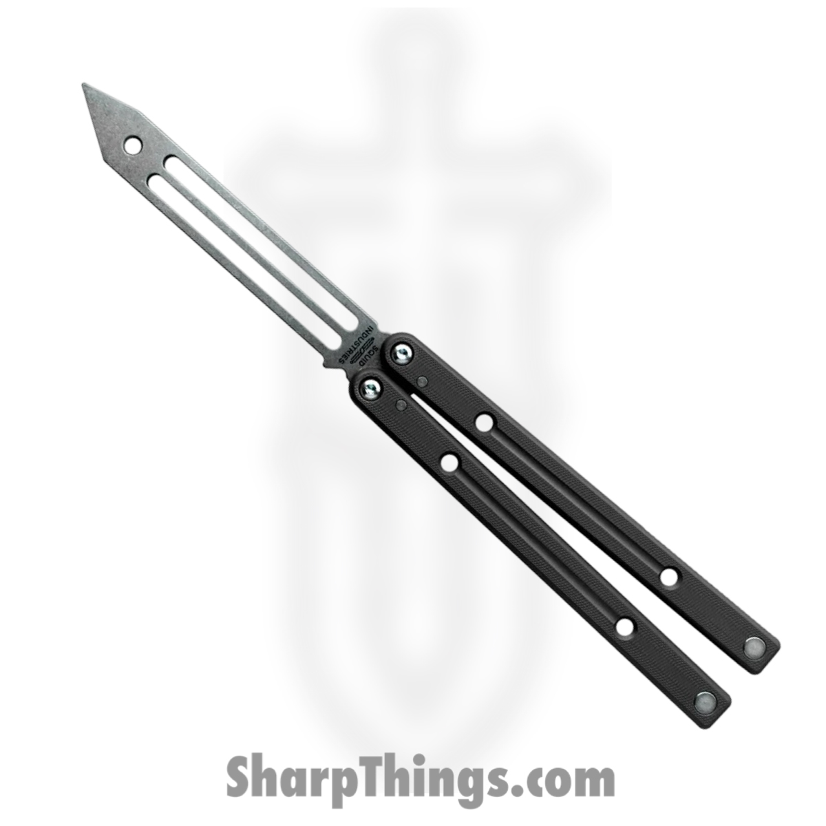 1313039c-c825-4351-953d-c74b393b6e28_21245521222_1.jpg Squid Industries - Squidtrainer V4 - Balisong - 410 SS Stonewash - 6061 Aluminum - Black - Image 1