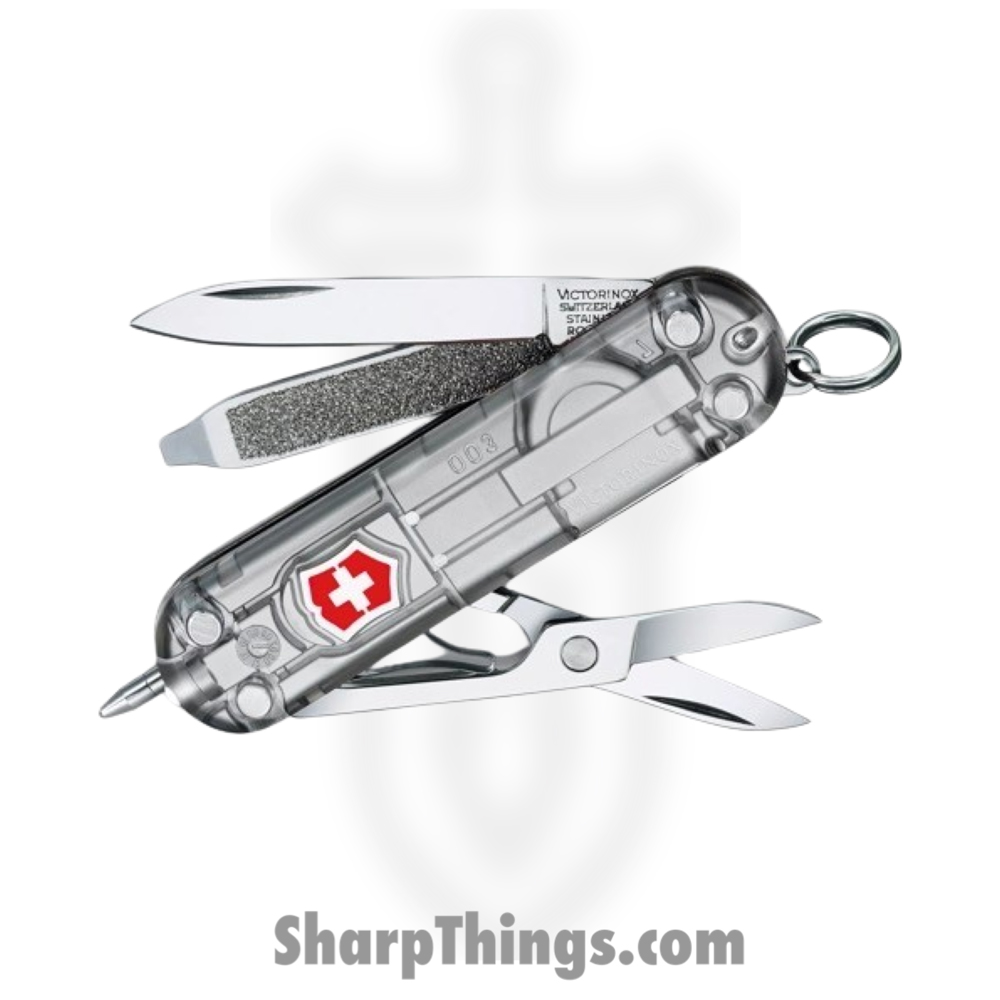 13852ef8-5e09-408f-be3b-8c2611fdf6b9_VN06226T7X3_1.jpg Victorinox - VN06226T7X3 - Signature Lite - Folding Knife - Stainless Polished Multi - ABS/Celidor - Silver - Image 1