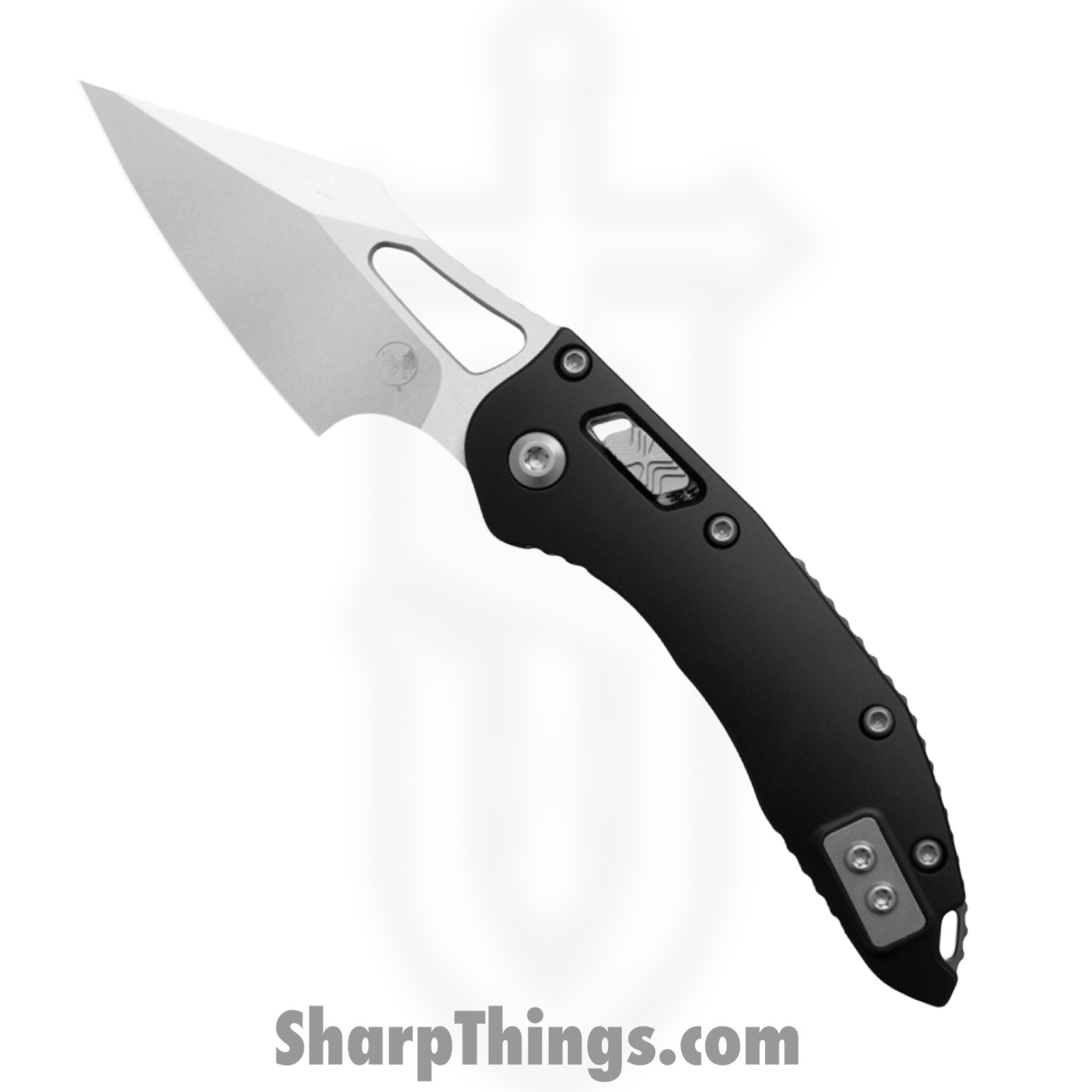 169MRL-10_1.jpeg Microtech - 169MRL-10 - Mini Stitch Ram-Lok - Folding Knife - M390MK Stonewash Drop Point - Aluminum - Black - Image 1