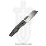 Vero Engineering - V-VAMFL-HSS$-FK-0226-S - Axon Mini Frame Lock - Folding Knife - Hand Satin M390 Sheepsfoot - Titanium - Stonewash