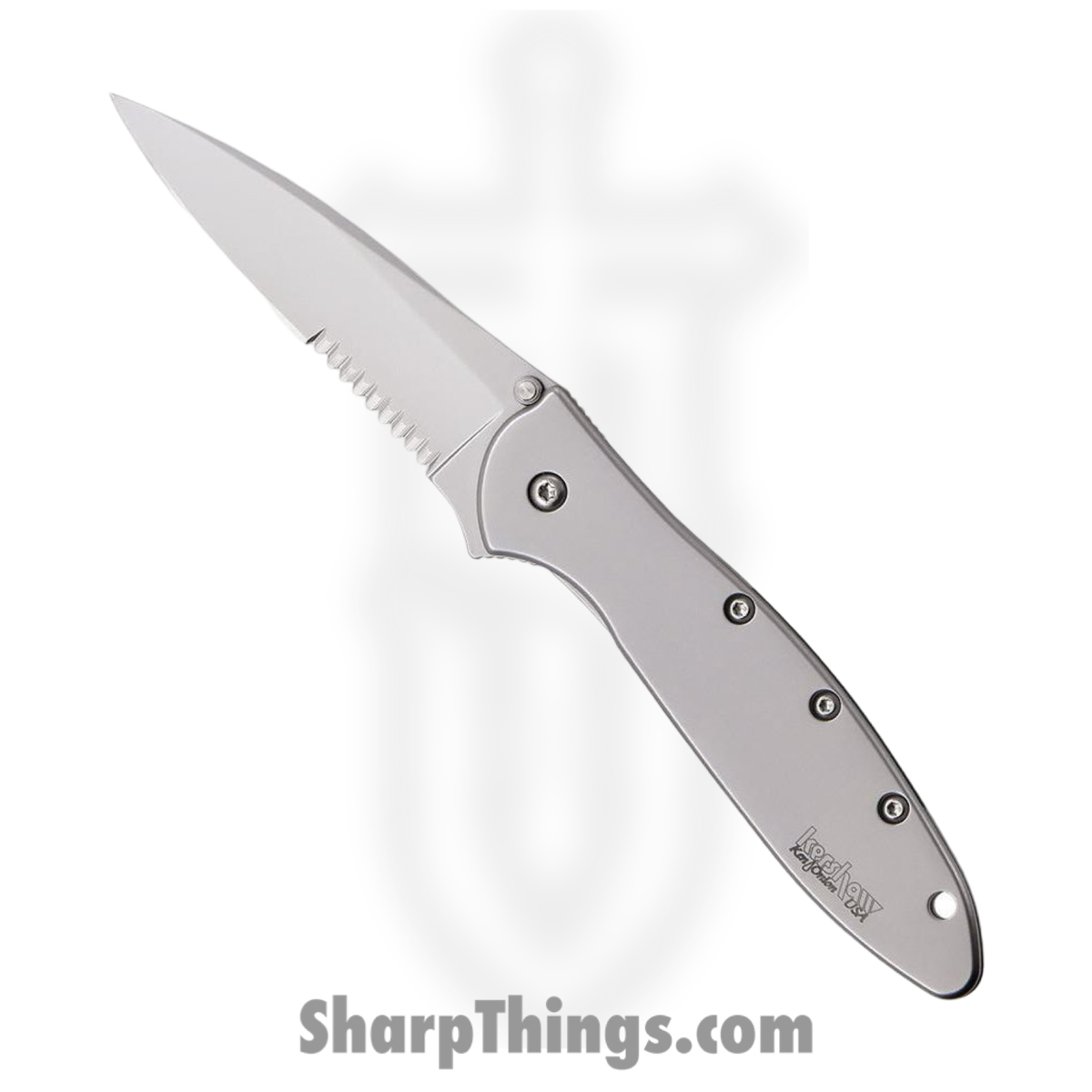 1db047d7-1c9d-47d1-adc5-e9ed98ffa14c_KSX1660STB_1.jpg Kershaw - KSX1660STB - Leek Second - Assisted Open Knife - 14C28N Blasted Clip Point - Stainless - Silver - Image 1