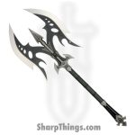 Kit Rae - KR22B - Legion Battle Axe - Fixed Blade Knife - Stainless - Leather - Black