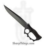APOC - DRK35610 - Last Chance Trench - Fixed Blade Knife - 9260 Steel Coated Bowie - G10 - Black