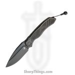 Microtech - 190C-1DLCTCFITI - Anax - Folding Knife - M390 Coated Drop Point - Titanium/CF Inlay - Black