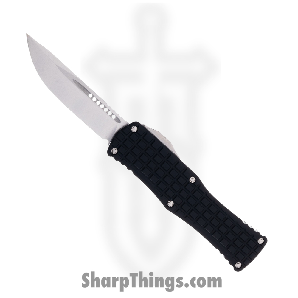 2e7ec4cc-eece-423c-91eb-735bb7ac51f2_703-10FRS_1.jpg Microtech - 703-10FRS - Hera - OTF Auto - M390 Stonewash Drop Point - 6061-T6 Aluminum/Frag - Black - Image 1