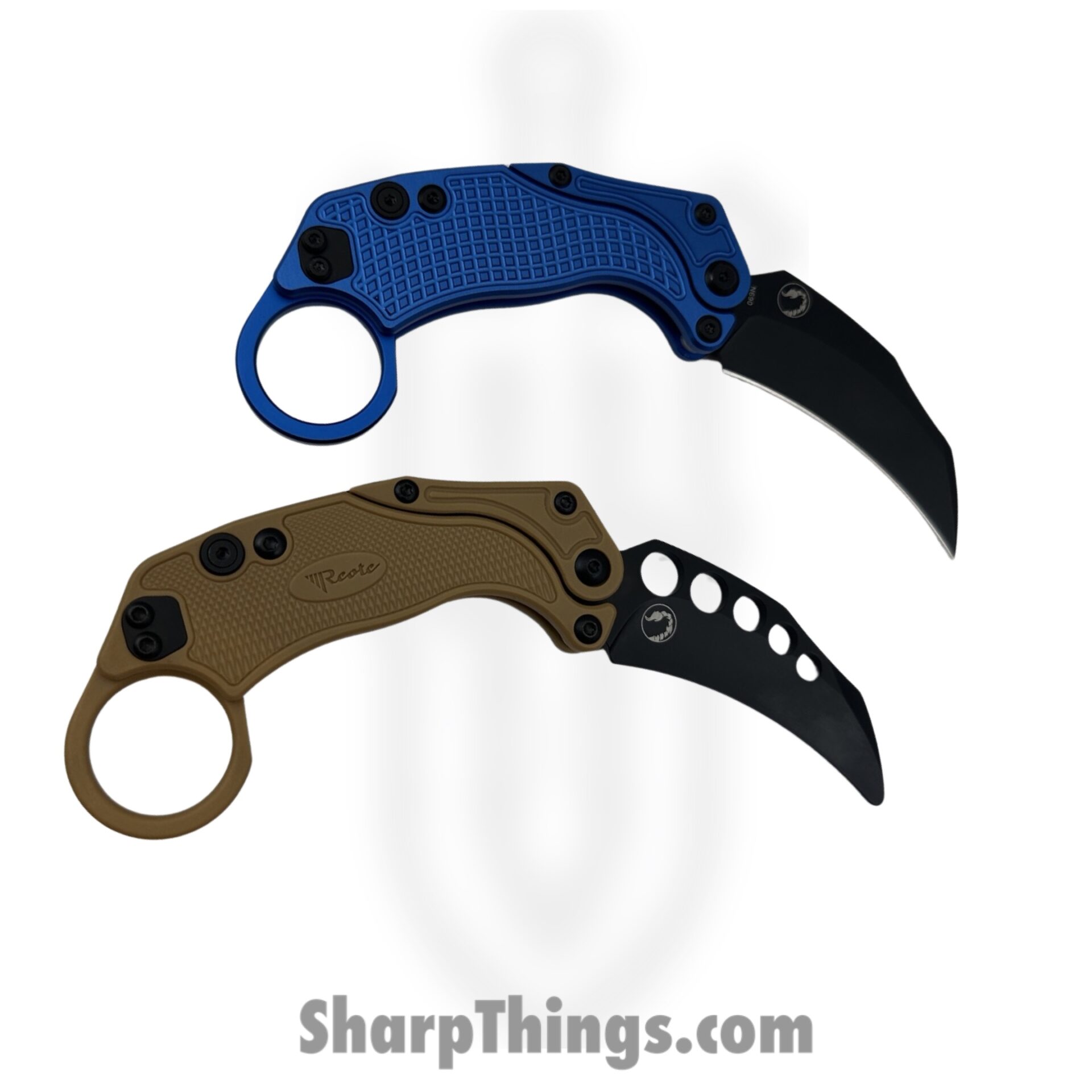 2f68d63d-dacf-4a72-83f9-236abba06fc4_EXOKPVBL_1.jpeg Reate Knives - EXOKPVBL - EXO-K - Gravity Karambit 2pc Set - Folding Knife - PVD N690 - Blue - Image 1