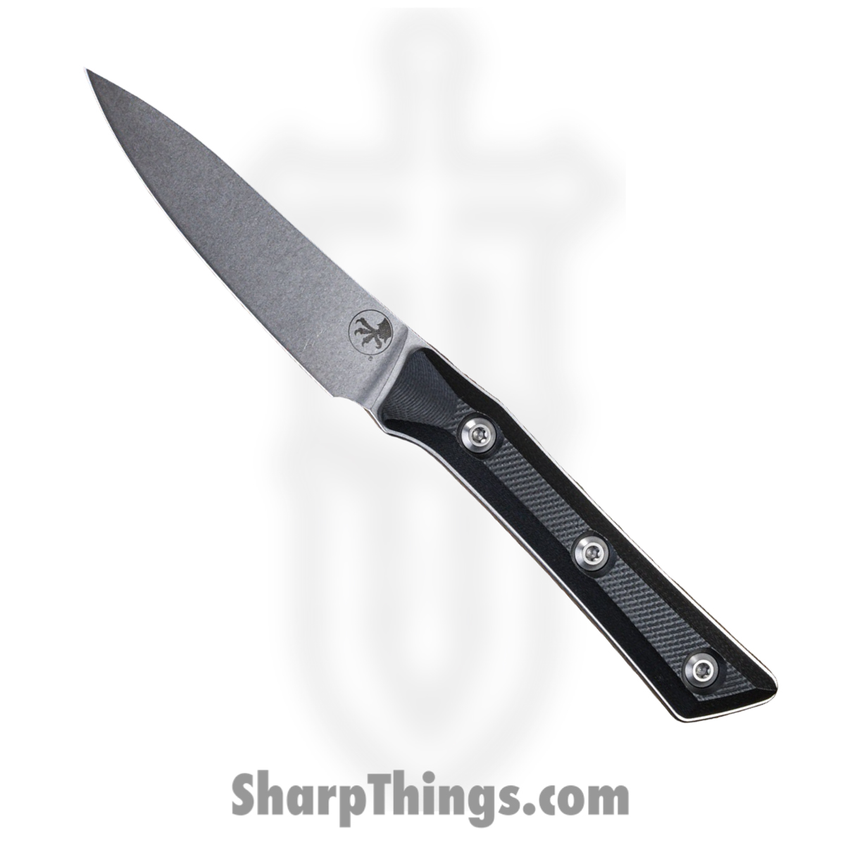 3500-10BK_1.jpg Microtech - 3500-10BK - 3.5" Paring Knife - Fixed Blade Knife - M390MK Stonewash Paring - G10 - Black - Image 1