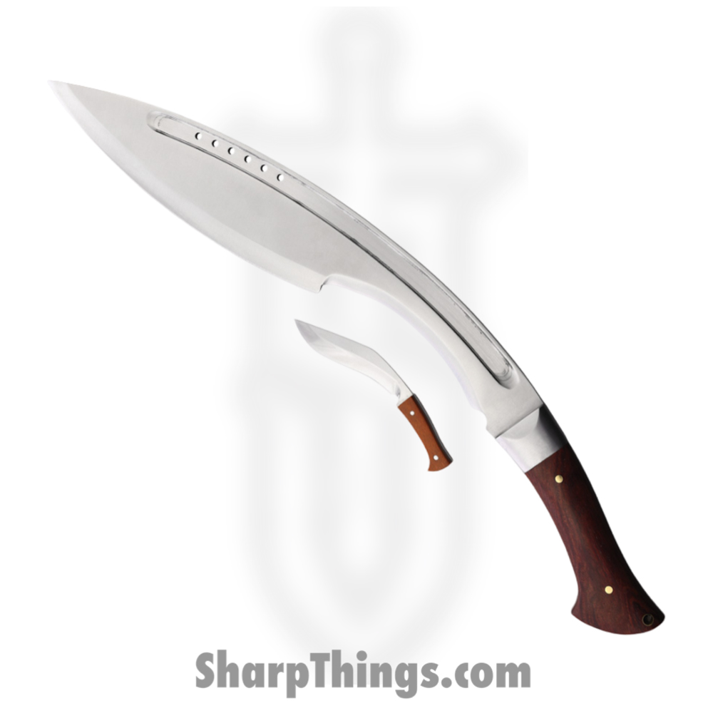3a761155-256a-4e53-89fd-b1b0374fc1c0_STT22022_1.jpg Defcon - STT22022 - Kukri Set - Fixed Blade Knife - Stainless Satin Kukri - Wood - Brown - Image 1