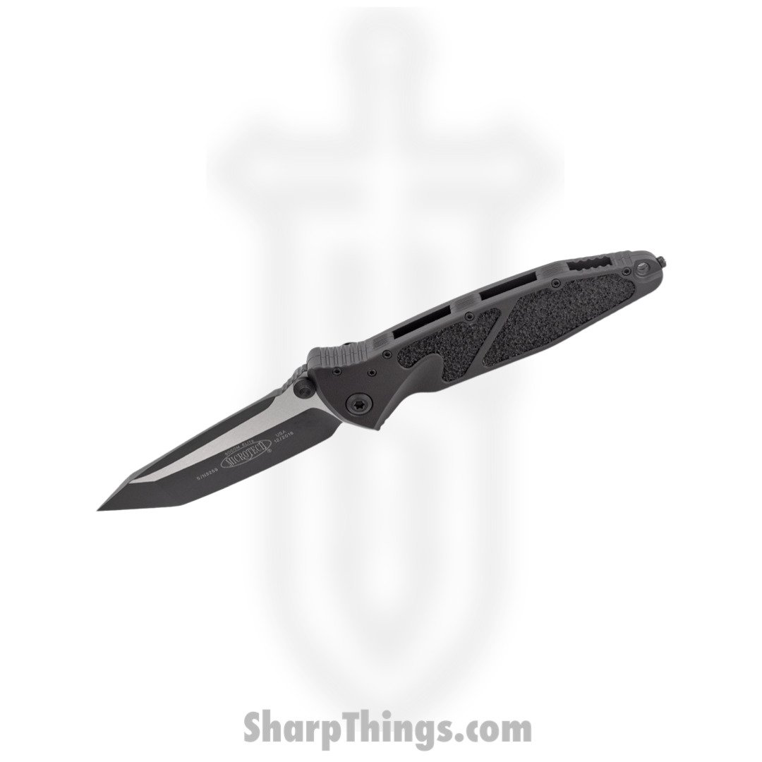 3c9ec5a2-36a2-4cf8-80bb-49a696cb6357_161-1T_1.jpg Microtech - 161-1T - Socom Elite Tactical - Folding Knife - Elmax, M390, 204P Two Tone Tanto - 6061-T6 Aluminum/Textured Inserts - Black - Image 1