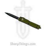 Microtech - 147-1 OD - UTX-70 - OTF Auto - Elmax, M390, 204P Coated Dagger - 6061-T6 Aluminum - OD Green