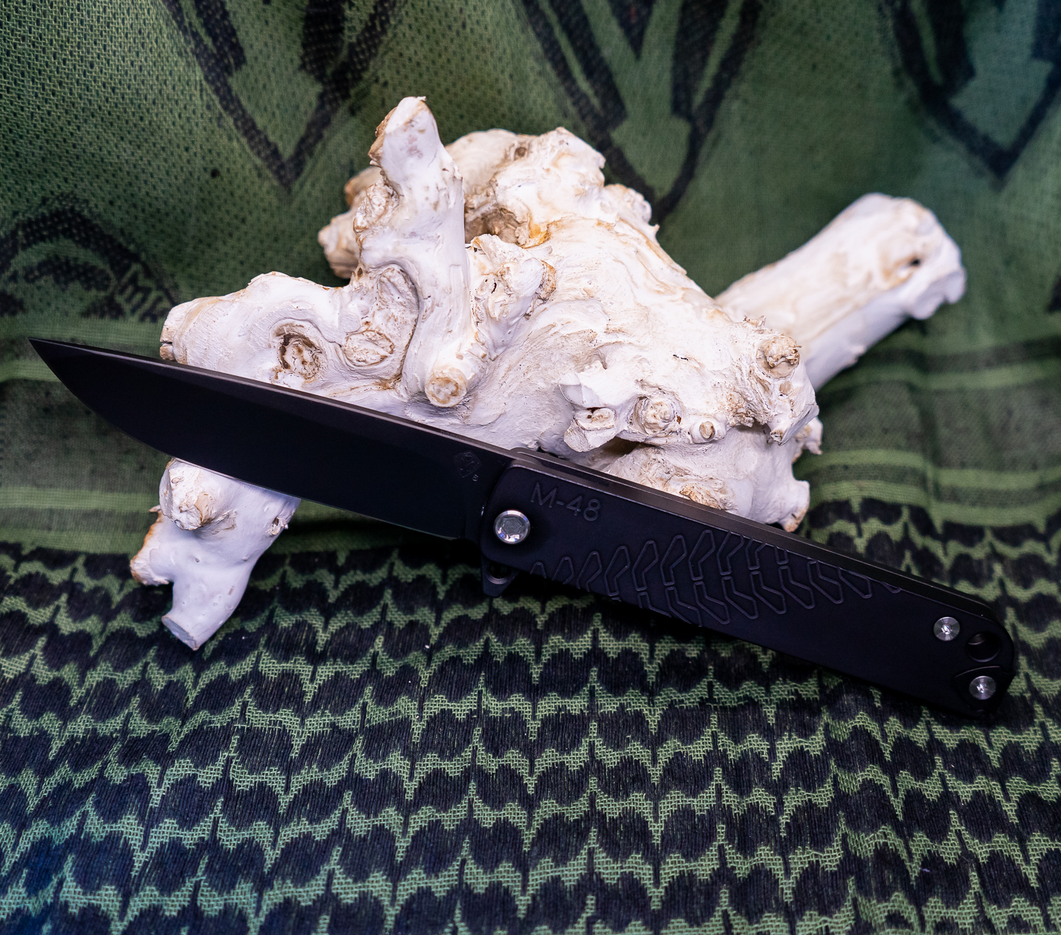 4861a288-cef9-4f74-a0e6-a8fdfe7ddbd4_MK212SPQ-42PV-TPCP-Q4_1.jpg Medford Knife - MK212SPQ-42PV-TPCP-Q4 - M-48 - Hybrid Flipper Knife - PVD S35VN - Black - Image 1