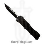 PTC - A1 - OTF Auto - Stainless Two Tone Drop Point - Aluminum CF Insert - Black