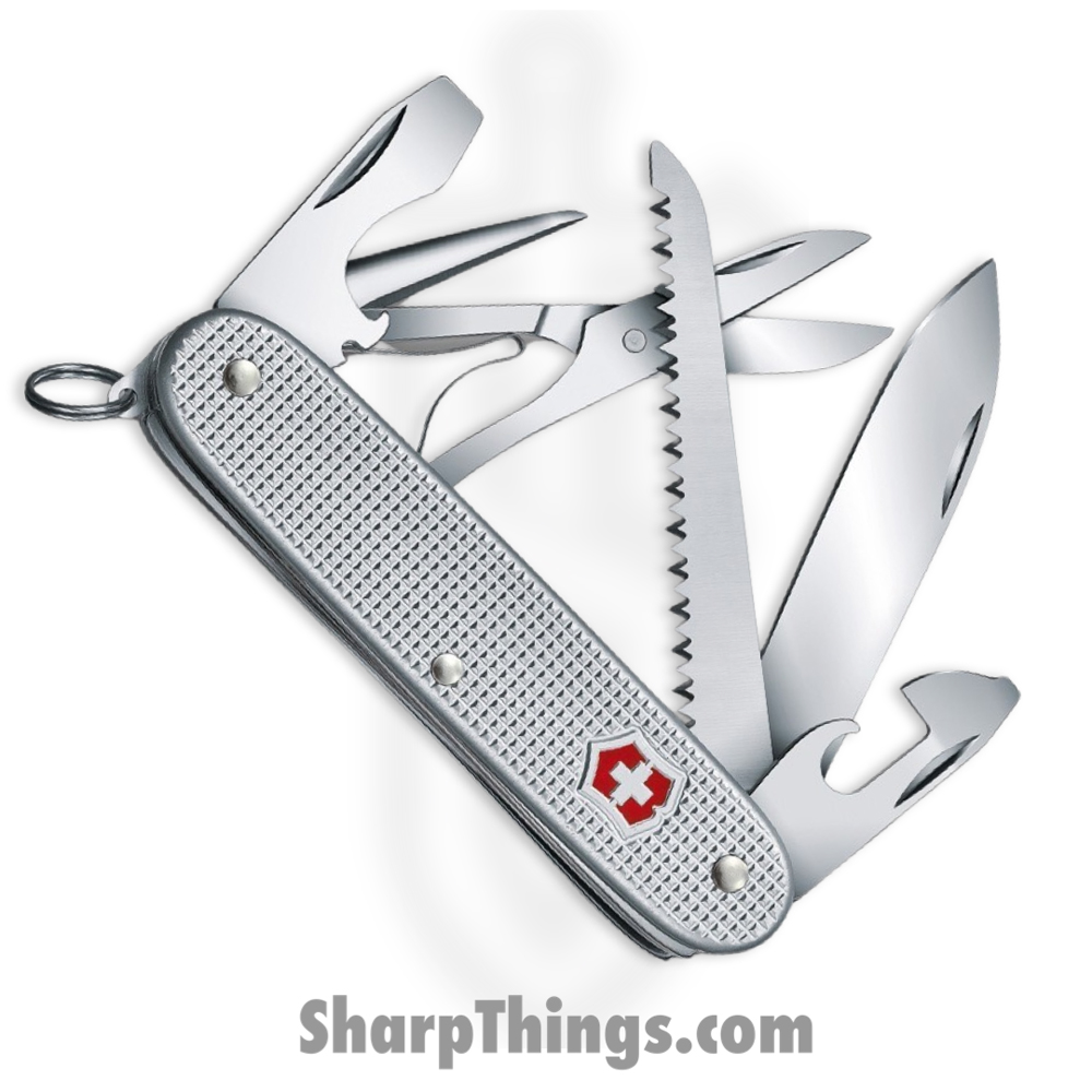57768a85-14ee-4fab-b29a-dd16c649fc60_VN0827126_1.jpg Victorinox - VN0827126 - Farmer X Alox - Folding Knife - Stainless Polished Multi Tool - ABS/Celidor - Silver - Image 1