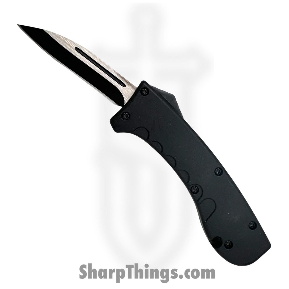 5ed363bf-5f70-4005-b94b-341a0012210b_BMS-2-DRBK_1.jpg Cover Ops - BMS-2-DRBK - Mini Karambit - OTF Auto - D2 Two Tone Drop Point - Aluminum - Black - Image 1
