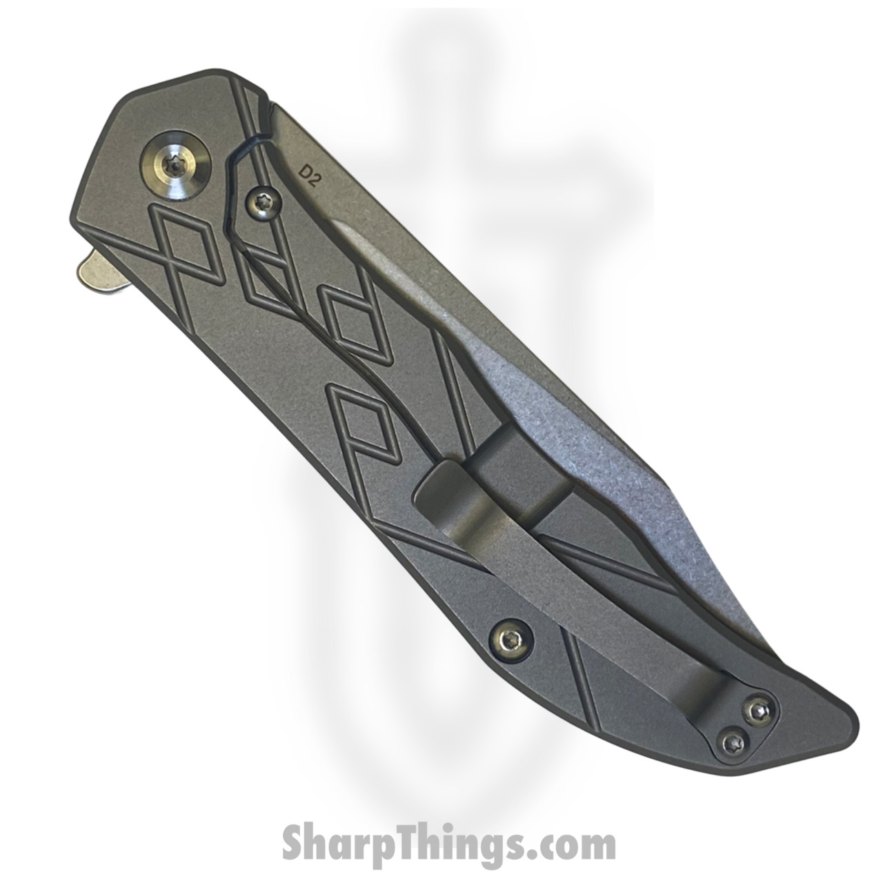 62e0abb2-600e-4ff0-9e3b-22af4756dc9c_CH3008GR_1.jpg CH Knives - CH3008GR -Stabby Titanium Framelock Pocket Knife - D2 - Grey - Image 1