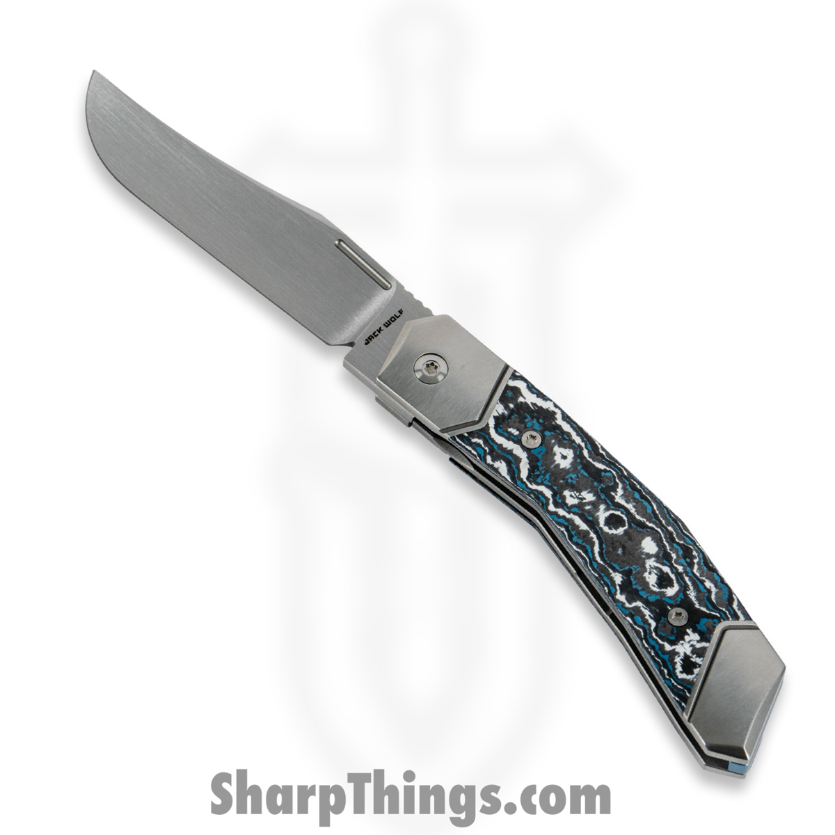 63f2dd47-ef71-4963-b8e1-03e63877424a_BIONI-01-FC-FROST_1.jpg Jack Wolf Knives - BIONI-01-FC-FROST - Bionic Jack - Folding Knife - S90V Satin Clip Point - FatCarbon - Frost - Image 1