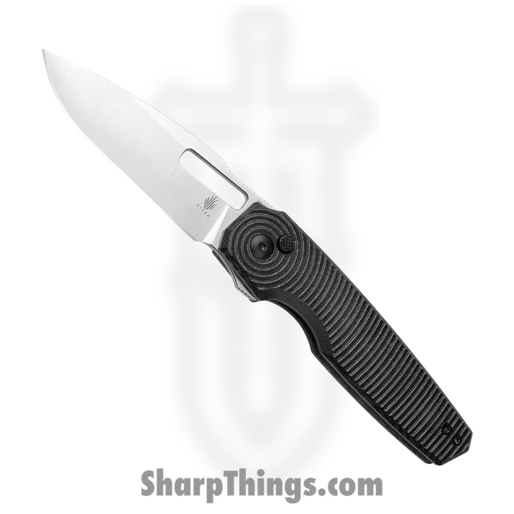 697ff397-f8a8-4ed9-a94d-02f70d5ca991_KIV3640A1_1.jpg Kizer Cutlery - KIV3640A1 - Dogfish - Folding Knife - Nitro-V Satin Drop Point - Canvas Micarta - Black - Image 1