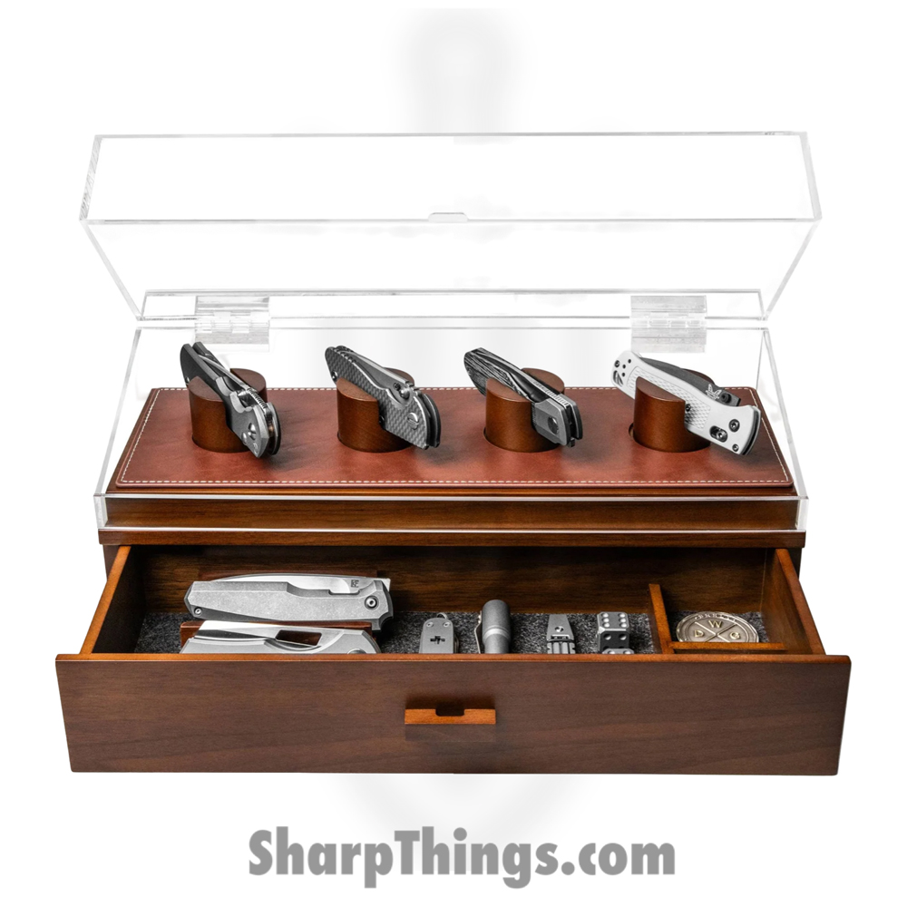 705d6b18-d18c-4367-82a8-2a9459e73e2b_KDP-WT-817-1_1.jpg Holme & Hadfield - KDP-WT-817-1 - The Knife Deck Pro - Knife Showcase - Wood and Acrylic - Walnut - Image 1