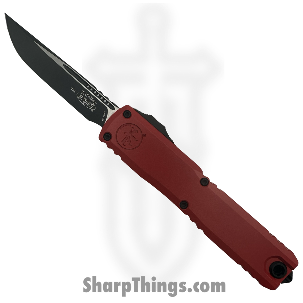 722cdb5a-20f4-4aaf-a0c6-ee8a26e86e7a_1121-1RD_1.jpg Microtech - 1121-1RD - Ultratech Gen III ZBP - OTF Auto - M390MK Coated Dagger - Aluminum - Red - Image 1